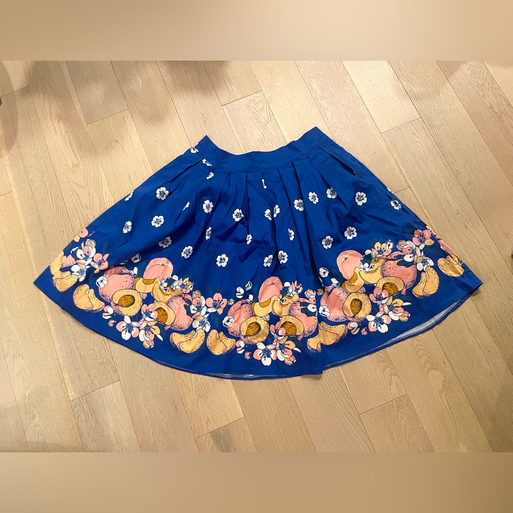 Modcloth Peach Pleated Dancing Days Circle Skirt
